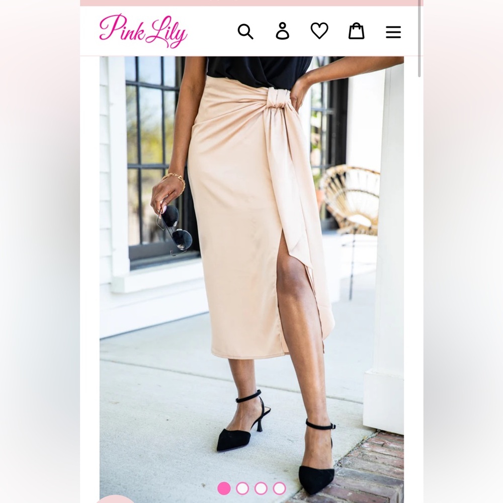Pink Lily Satin Skirt